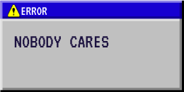 Error: Nobody Cares