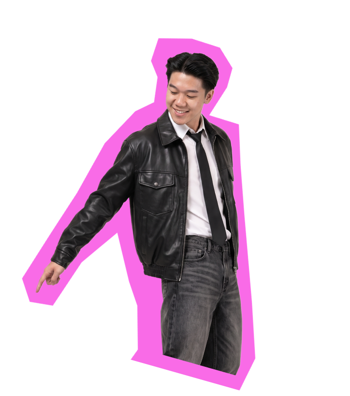 Character Pointing Down